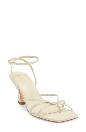Reformation Gen Heeled Sandal in Almond Snake Leather at Nordstrom Rack, Size 8.5