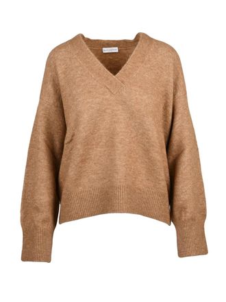 Ballantyne Alpaca-Wool Blend V-Neck Sweater with Relaxed Fit