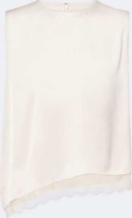 Vince Lace-trimmed satin top