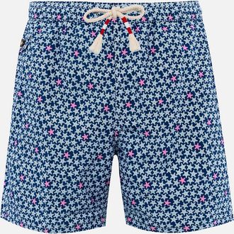 MC2 Saint Barth Man Lightweight Fabric Swim-shorts Lighting 70 With Starfishes Print