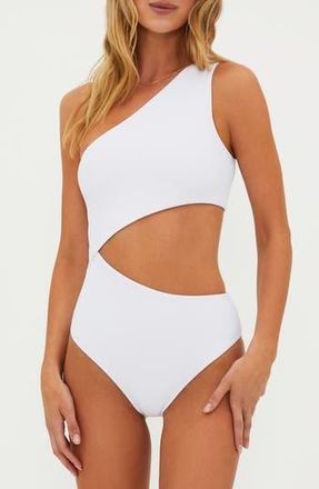 Beach Riot Celine Cutout One-Shoulder One-Piece Swimsuit in White at Nordstrom Rack, Size X-Large