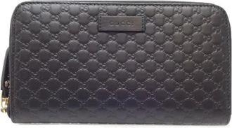 Gucci Tweedehands leren portemonnees - Dames - Vintage Accessoires - Zwart - ONE Size - Leer - Vintage