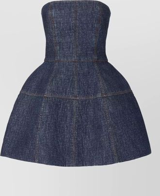 Fendi strapless denim dress structured silhouette