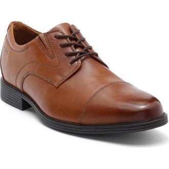 Clarks Whiddon Cap Toe Oxford - Wide Width Available in Dark Tan L at Nordstrom Rack, Size 10.5