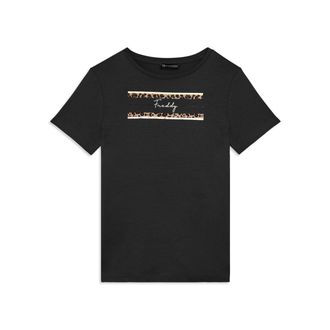 Freddy T-shirt Manica Corta con Dettagli Animalier e Borchie