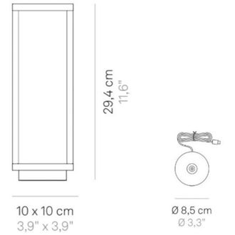 Zafferano Lanterna Home da tavolo Grigio Scuro a Led da 2,2w a batteria IP54 Zafferano 3000K 12h massima potenza in alluminio