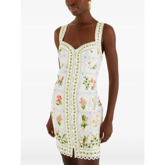 Farm Rio Floral-print Scallop-trim Dress