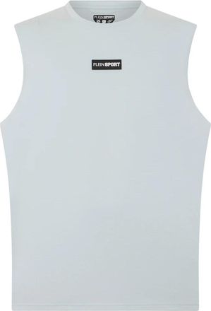 Plein Sport Slub Katoenen Tanktop - Heren - Sportshirts - Blauw - XL - Katoen - Fitness