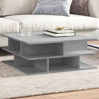 vidaXL Vidaxl - Mesa De Centro Madera De Ingenier&iacute;a Gris Hormig&oacute;n 70x70x29 Cm