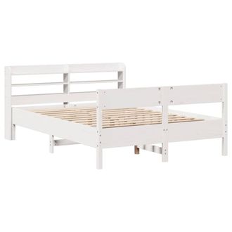 Berkfield Home Decorative Bed Frame without Mattress White 140x200 cm Solid Wood Pine