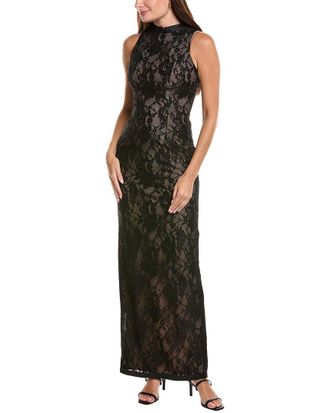 Rene Ruiz Halter Lace Column Gown