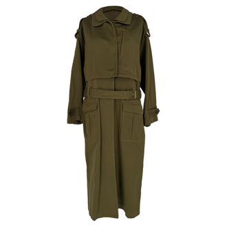 Isabel Marant Isabel Marant Pre-owned Womens Tadao Trench Coat in Khaki Cotton - Size EU 34