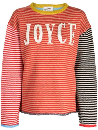 YanYan Knits stripe-pattern drop-shoulder jumper - Red
