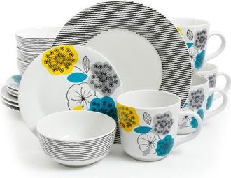 Gibson Home Marigold 16 Piece Fine Ceramic Dinnerware Set, Service for 4 in White at Nordstrom
