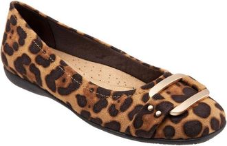 Trotters Sizzle Ballet Flats Womens 8 Brown Leopard Round Toe Slip On ZPO2652