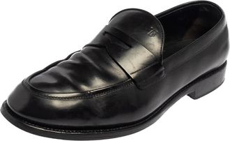 Tod's Tods Black Leather Penny Slip On Loafers