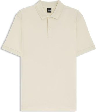 BOSS Monogram-placket polo shirt in a cotton blend