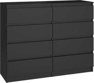 Topeshop Milan - C&oacute;moda De 8 Cajones - Dormitorio - Estilo Moderno - Mueble De Almacenamiento