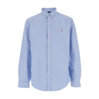 Polo Ralph Lauren Overhemden, Heren, Blauw, M, Katoen, Slim Fit Oxford Shirt