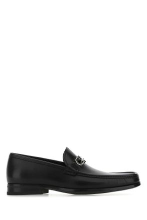 Ferragamo Mens Black Leather Loafers - Size EU 37