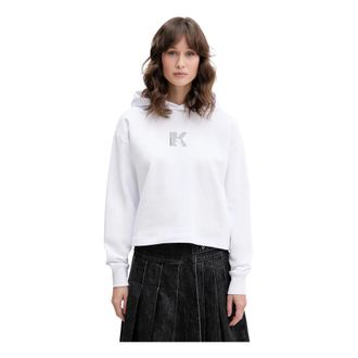 Karl Lagerfeld Logo Hoodie - Dames - Hoodies - Wit - S - Katoen - Hoodies & sweatvesten