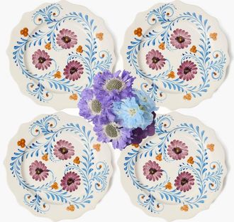 Mrs. Alice Damson Flowers Dinner Plates in Purple at Nordstrom