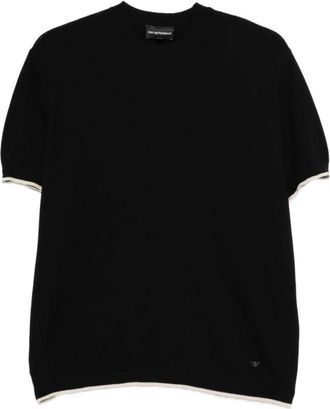 Emporio Armani T-Shirts, male, Blue, Size: 2XL Round Neck T-Shirt