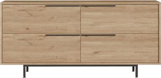 DRAWER Aparador de 4 puertas en madera y metal L160cm - Madera oscura