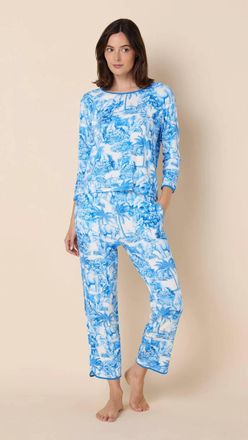 The Cats Pajamas Pima Knit Simple Set In Palm Grove