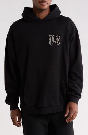 Palm Angels Graphic Hoodie in Black/beige at Nordstrom Rack, Size X-Small