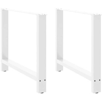 vidaXL Vidaxl - Patas Para Mesa De Comedor Blancas (2 Unidades, 90 X 72-73 Cm, Acero)
