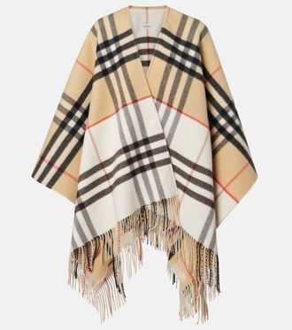Burberry Burberry Check cashmere and wool shawl