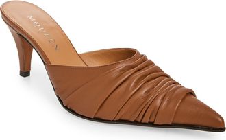 Alexander McQueen Birdee Ruched Mule in Wood at Nordstrom, Size 9.5Us