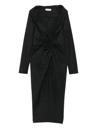 Alberta Ferretti Rosette gedrapeerde jurk - Zwart