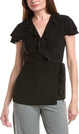 Anne Klein Flutter Sleeve Wrap Top