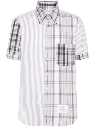 Thom Browne mix-pattern cotton shirt - men - Cotton - 3 - Grey