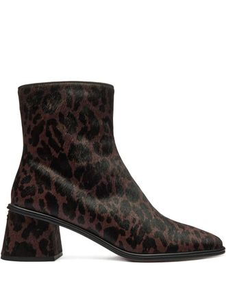 Coach Stivali leopardati con tacco largo - Marrone