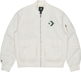 Converse SS22 Logo Loose Sports Retro aviator Jacket Couple Style White 10024169-A01