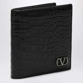 Valentino Garavani Signature V Logo Wallet Black