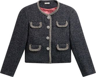 Manoush Jassen, Dames, Blauw, S, Wol, Chaqueta Coco