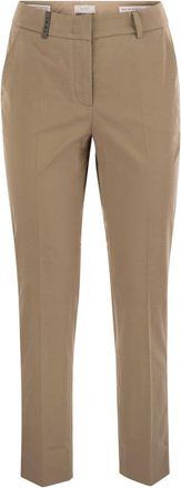 PESERICO Light Cotton Satin Cigarette Trousers