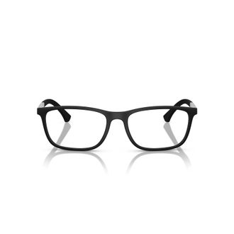 Emporio Armani 0ea3069 Rectangular Matte Black Eyeglasses with Textured Temple Tips