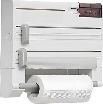 OEM Organizador De Cocina Mural - Soporte Para Film Transparente Hoja De Aluminio Papel Sulfatado - Corte Integrado - 37,8 X 6,5 X 30,6 Cm - 1 Unidad