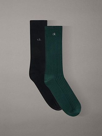 Calvin Klein 2 Pack Soft Cotton Waffle Crew Socks