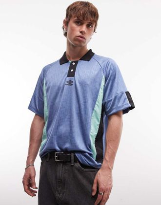 Umbro Maglia da calcio blu e nera