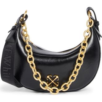 Off-white Hemisphere Leather Hobo Bag in Black at Nordstrom Rack