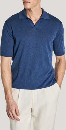 Jack Victor Johnny Collar Polo in Denim at Nordstrom, Size Xx-Large