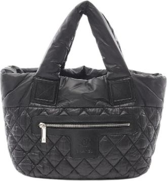 Chanel Pre-owned Coco Cocoon Nylon Leren Tote Tas - Dames - Vintage Shopper - Zwart - ONE Size - Nylon - Vintage