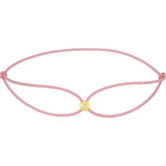 EF Collection Diamond Dot Cord Bracelet in 14K Yellow Gold /Petal at Nordstrom