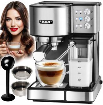 OEM Cafetera Autom&aacute;tica De Presi&oacute;n Yoer 20 Bar 1350 W + Espumador De Leche